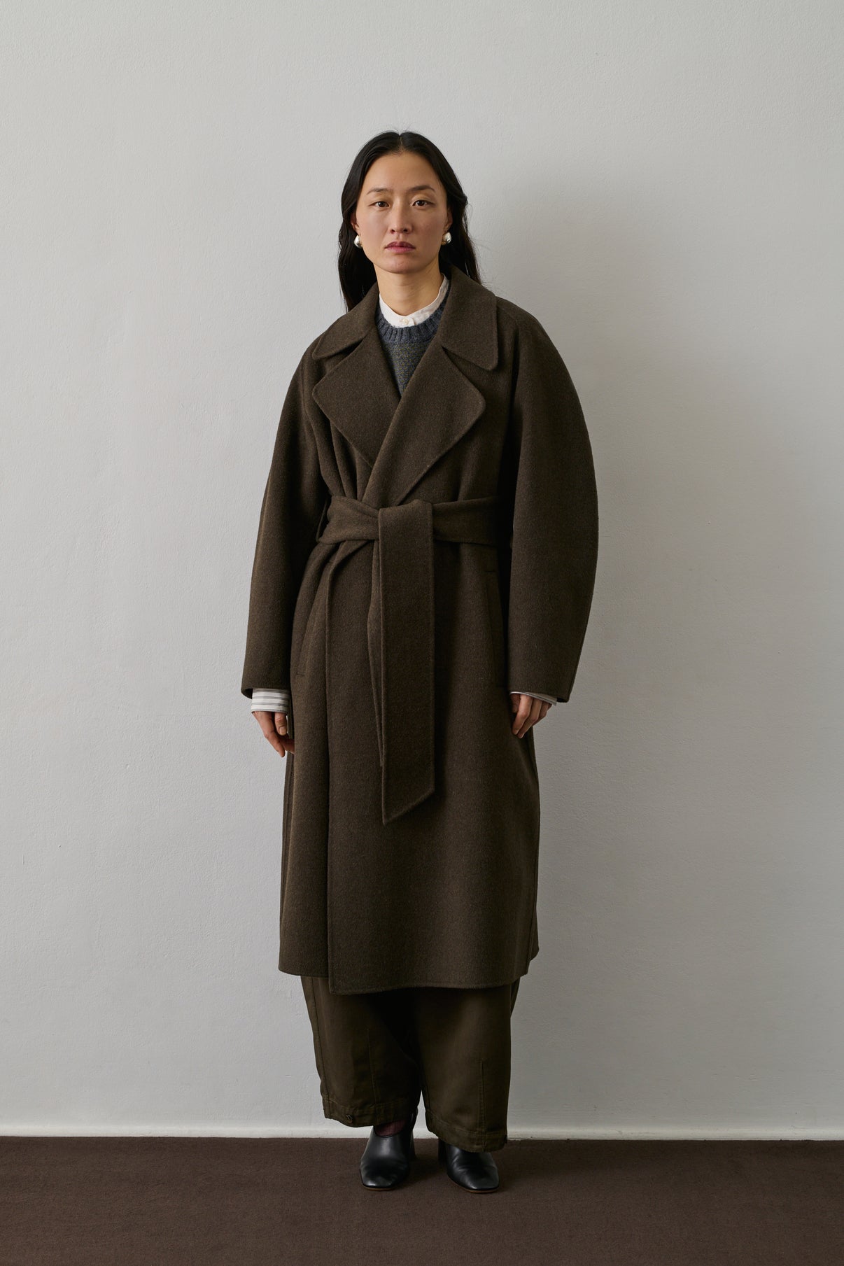 Manteau Harvard - Kaki Brun - Laine - Femme vue 1