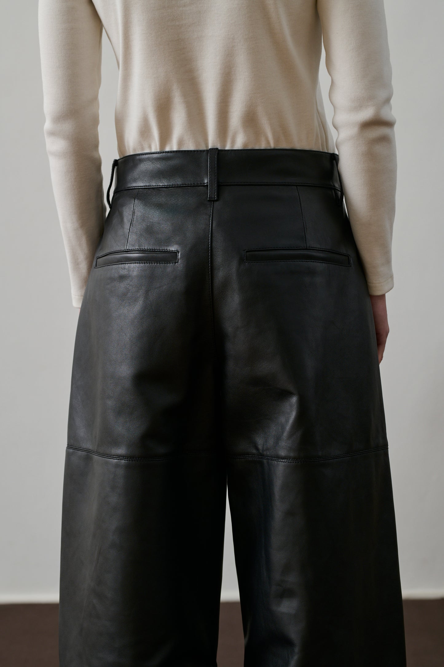 Pantalon Fares - Noir - Cuir - Femme